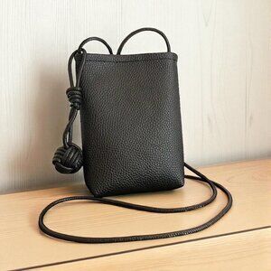 New! Black Faux Soft Leather Mini Crossbody Phone Coin Purse Bag